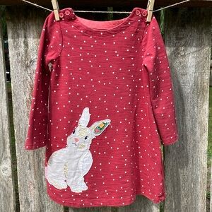 Mini Boden Spotty Animal Appliqué Toddler Girls Rabbit Dress (Size 2-3Y)